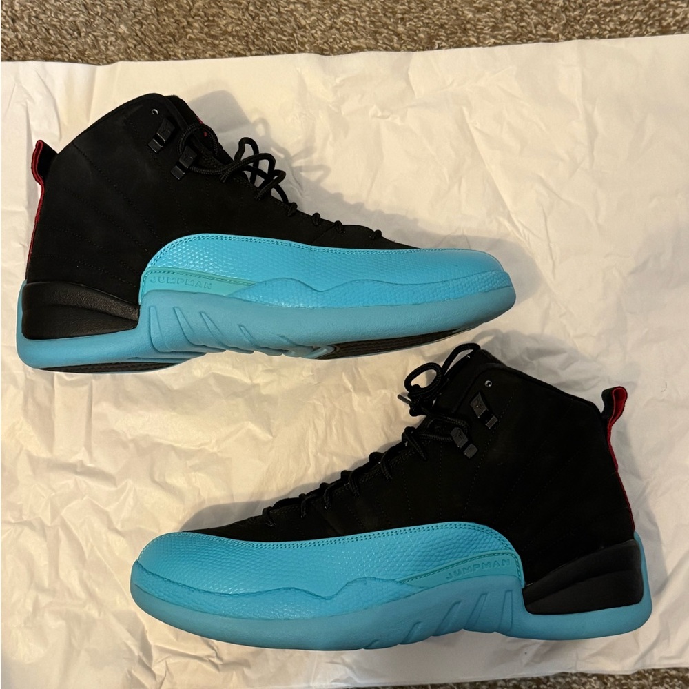 Black and Blue High-Top Sneakers